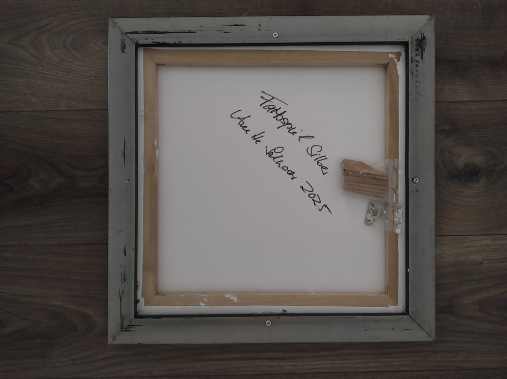 Unikat: Farbspiel in Silber, 40 cm x 40 cm, Acryl auf Leinwand