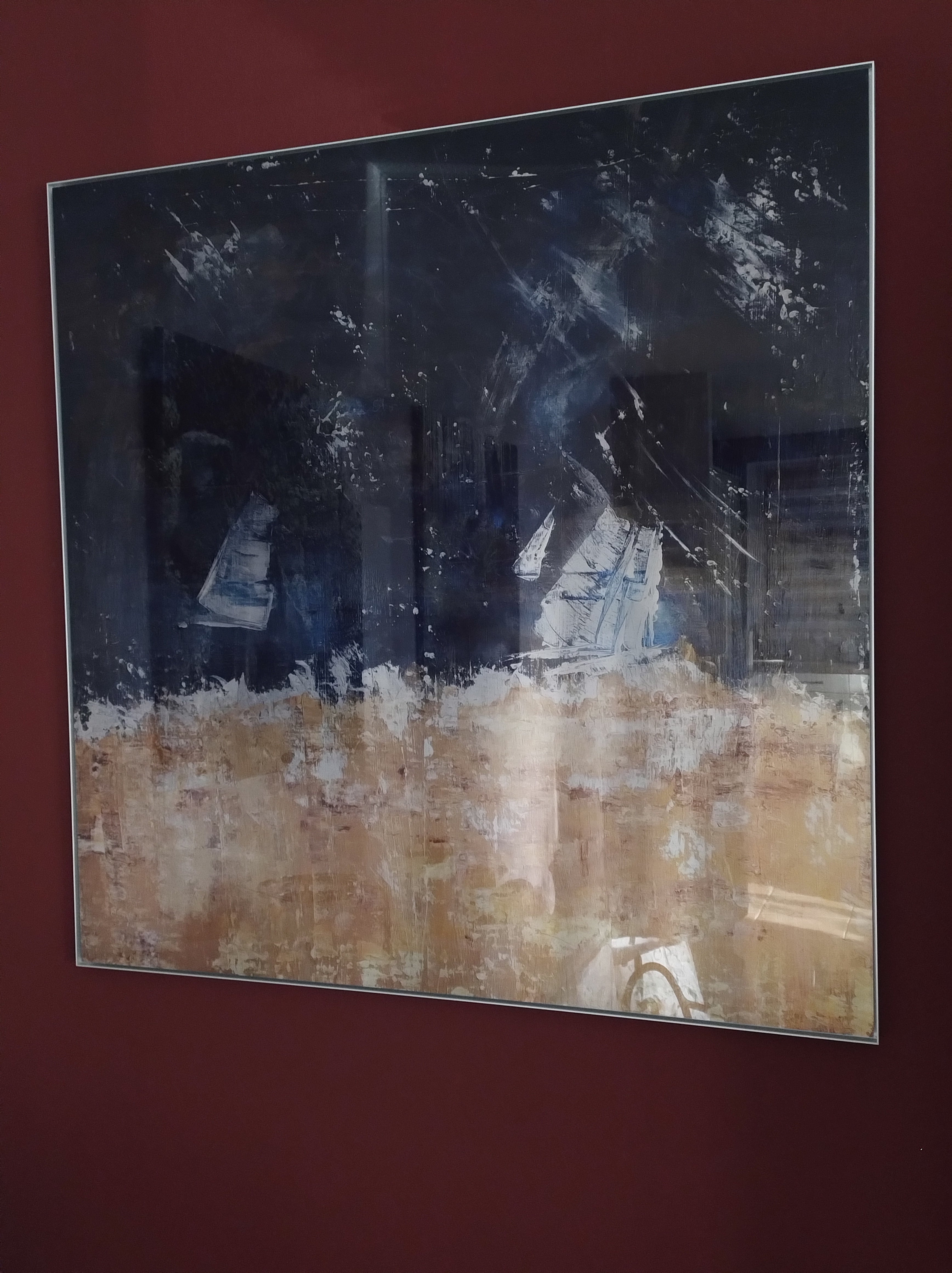 ArtPrint Unikat auf Alu-Dibond in hochwertiger ArtBox: Regen-Regatta, 100 cm x 100 cm