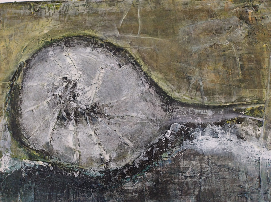 Unikat: Schneck, 70 cm x 90 cm, Acryl auf Marmormehl und Leinwand