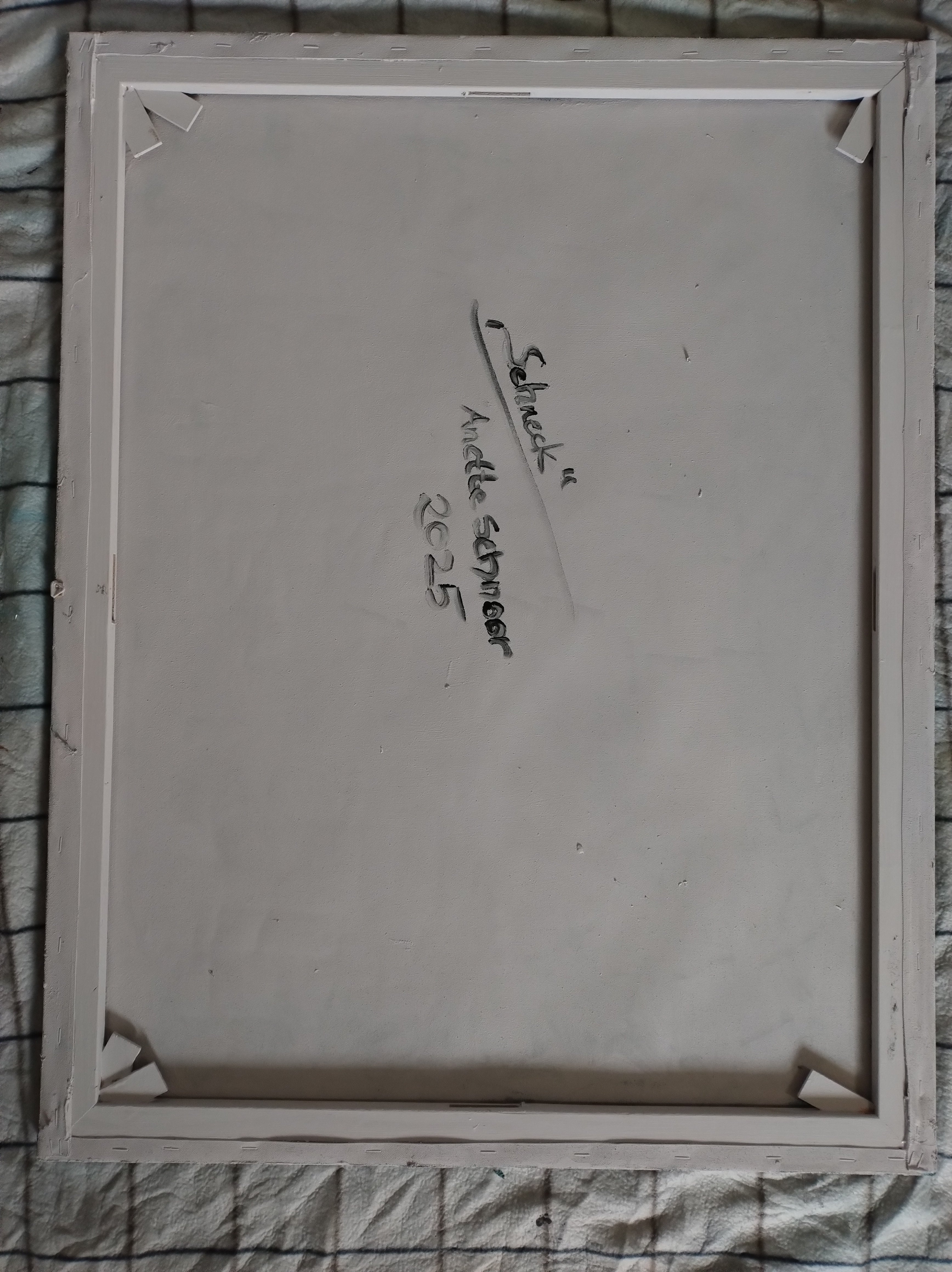 Unikat: Schneck, 70 cm x 90 cm, Acryl auf Marmormehl und Leinwand