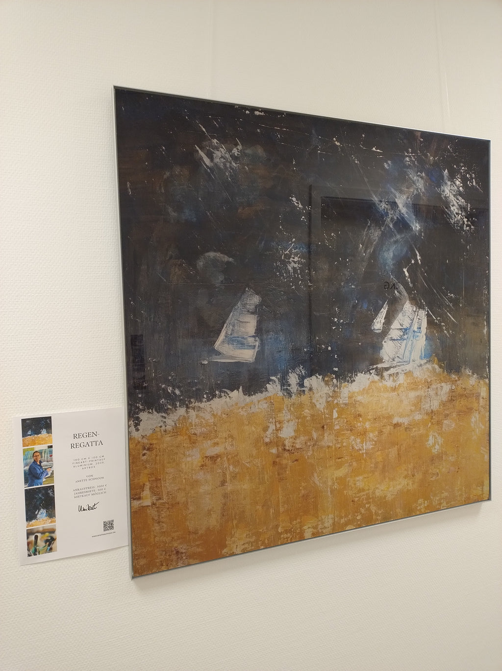 ArtPrint Unikat auf Alu-Dibond in hochwertiger ArtBox: Regen-Regatta, 100 cm x 100 cm