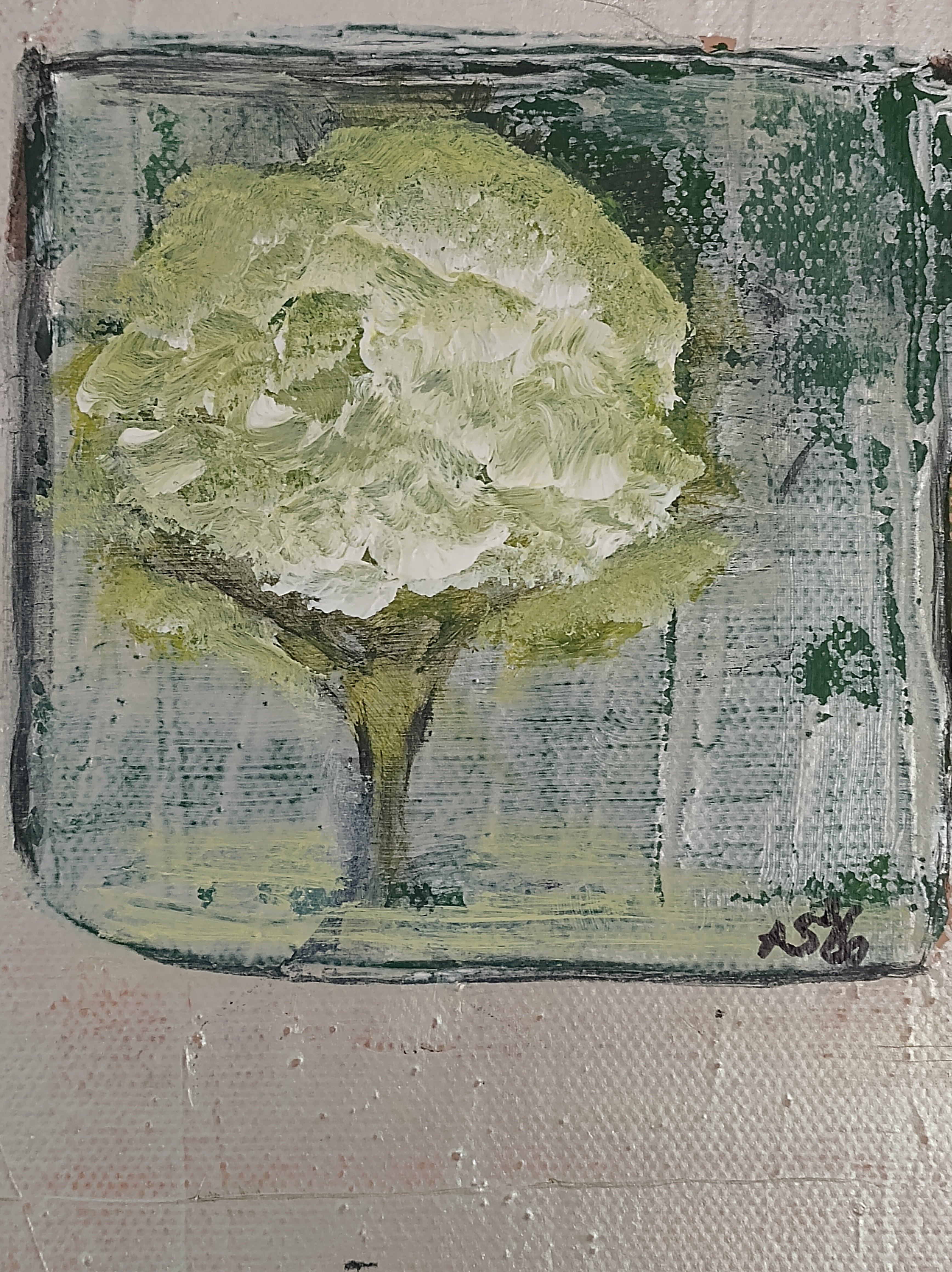 Unikat: Farbspiel Linde, 40 cm x 40 cm, Acryl auf Leinwand