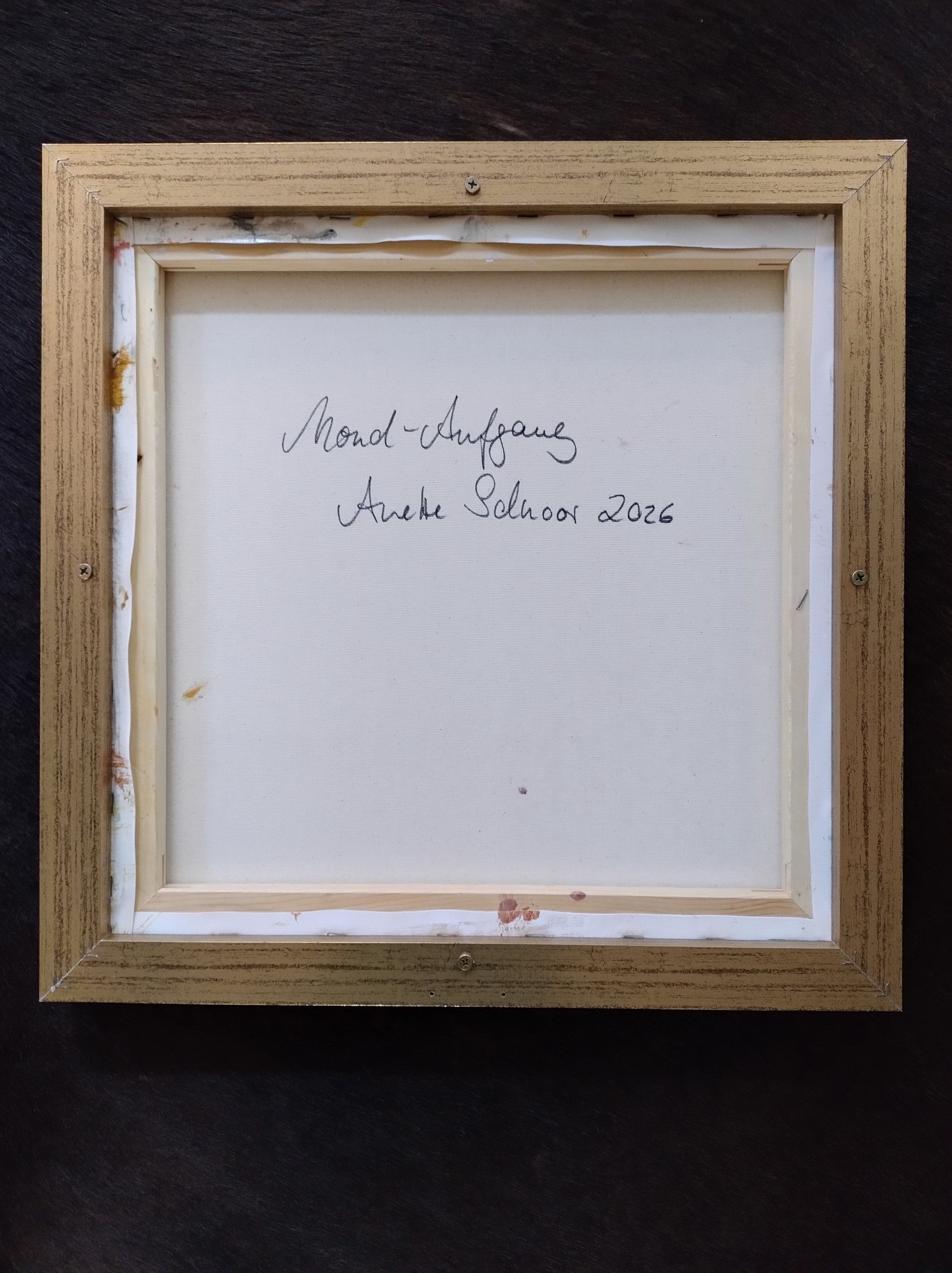 Unikat: Farbspiel Mond-Aufgang, 40 cm x 40 cm, Acryl auf Leinwand, gerahmt (Außenmaß 43 cm x 43 cm)