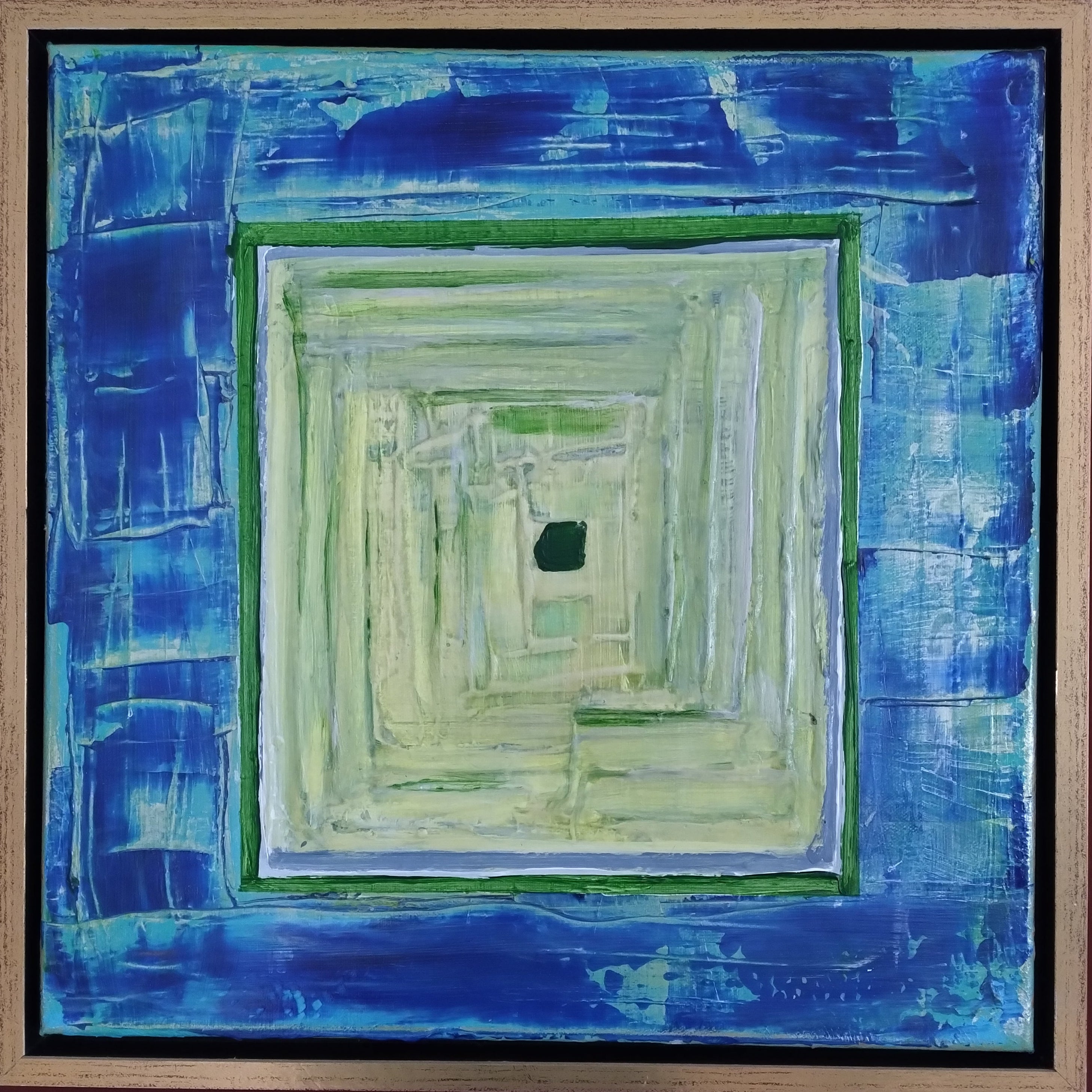 Unikat: Farbspiel Steuerbord, 40 cm x 40 cm, Acryl auf Leinwand, 2025