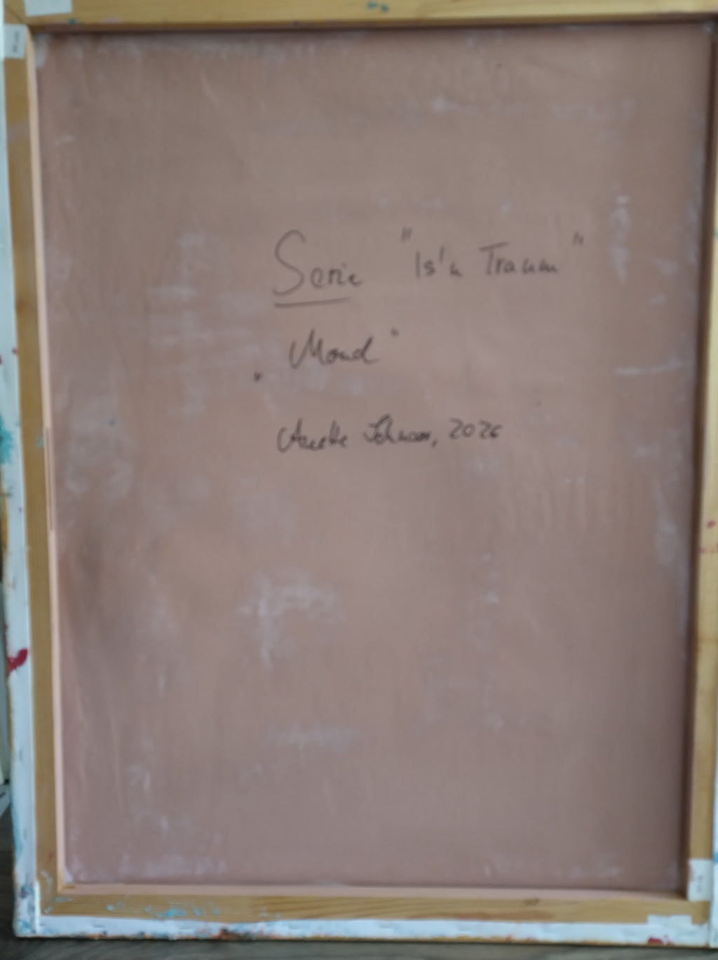 Serie "Is'n Traum": Unikat Mond, 90 cm x 70 cm Acryl und Blattgold auf Sand, Putz und Leinwand