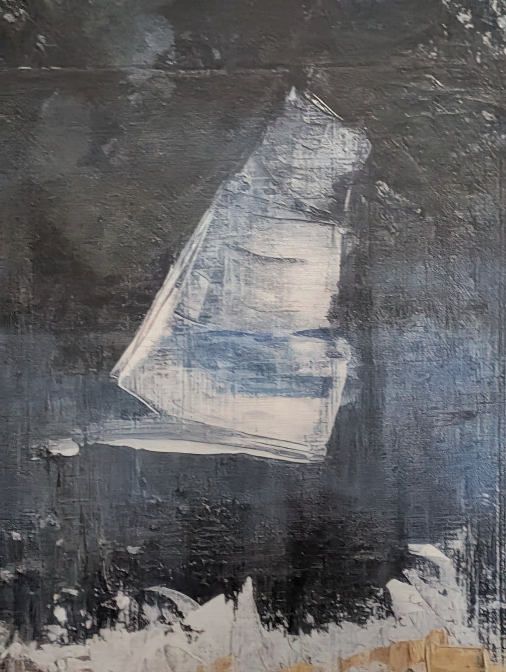 ArtPrint Unikat auf gebürstetem Aluminium: "Regen-Regatta", 90 cm x 90 cm