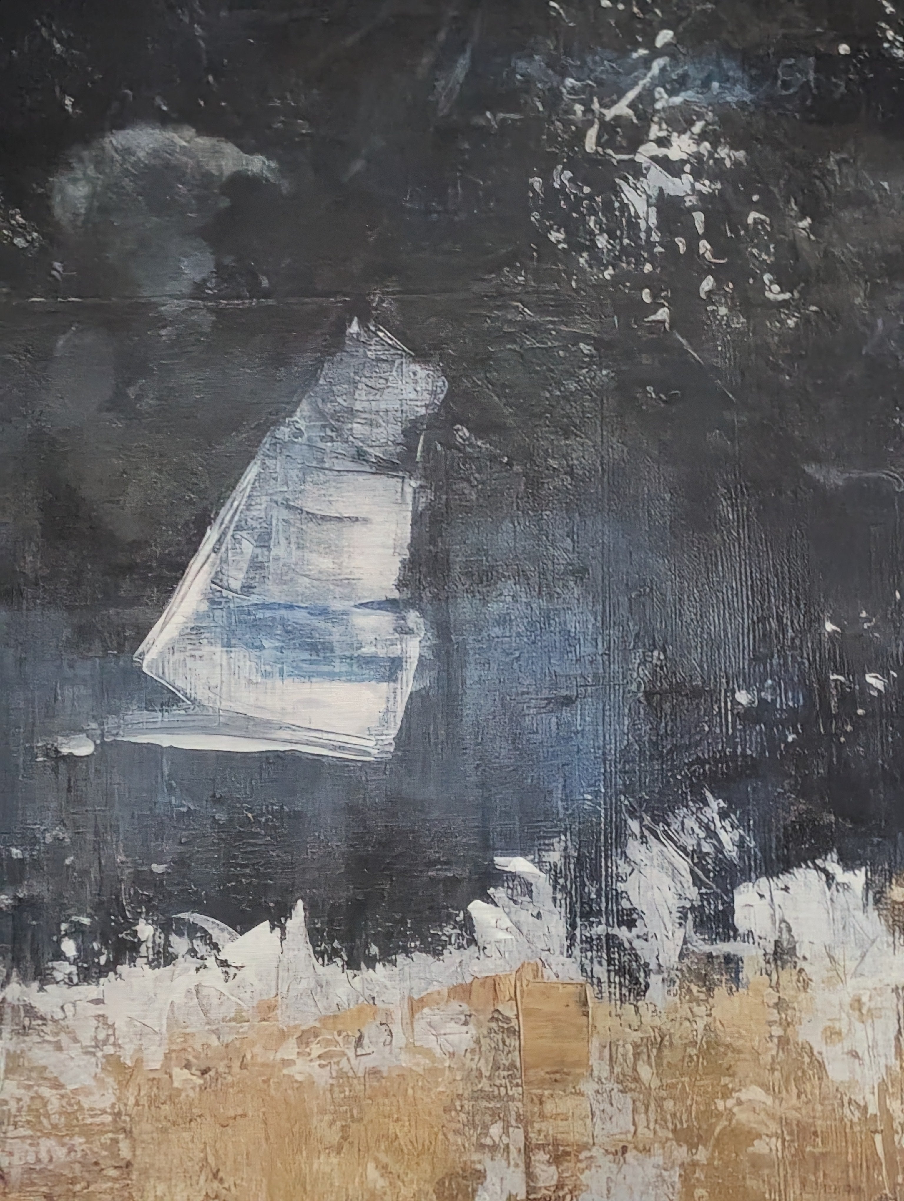 ArtPrint Unikat auf gebürstetem Aluminium: "Regen-Regatta", 90 cm x 90 cm