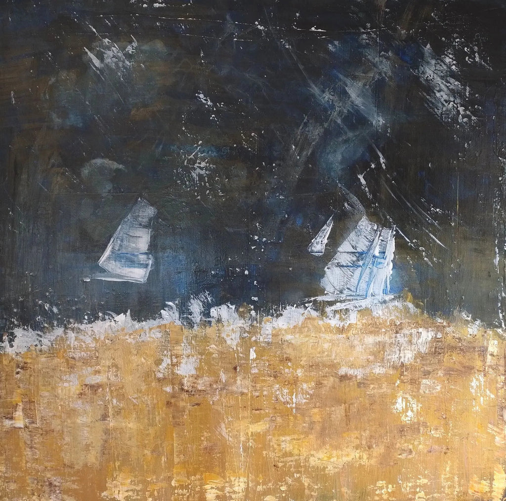 ArtPrint Unikat auf Alu-Dibond in hochwertiger ArtBox: Regen-Regatta, 100 cm x 100 cm