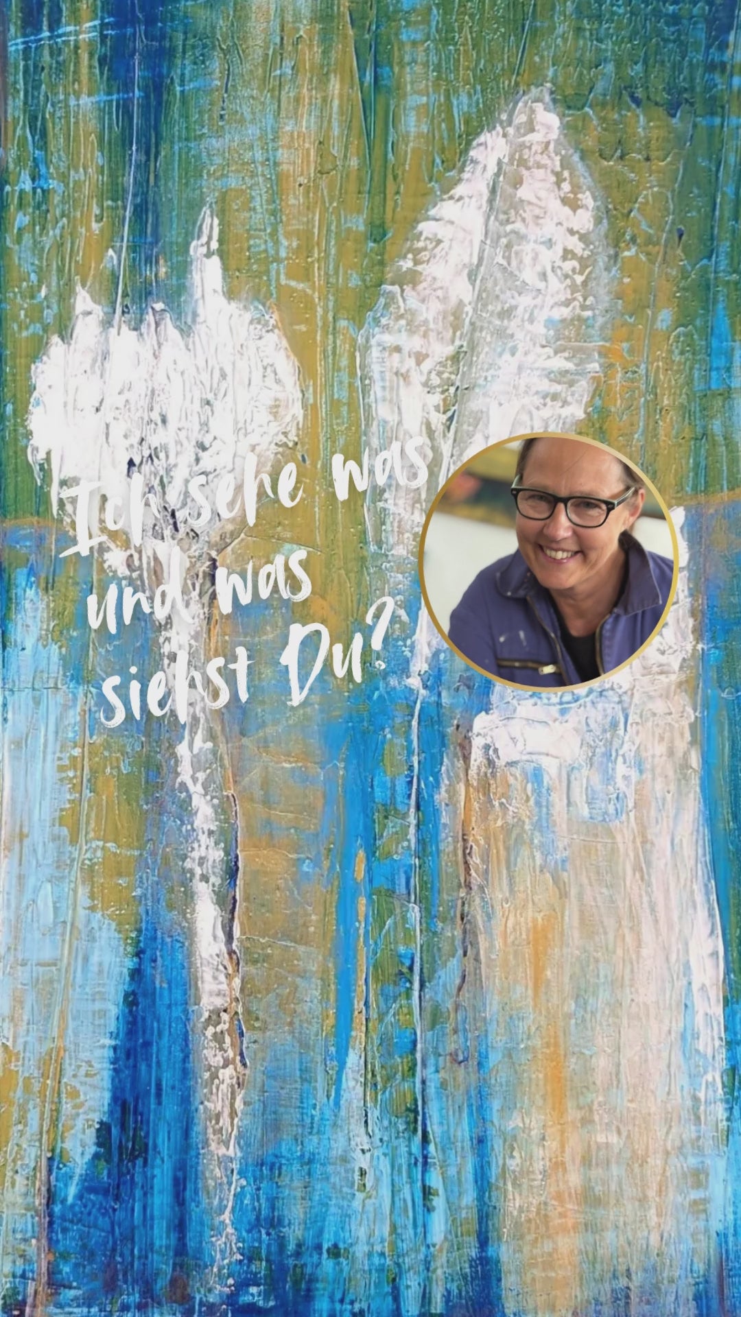 Unikat: Ich sehe was und was siehst Du? 100 cm x 100 cm, Acryl auf Marmormehl und Leinwand