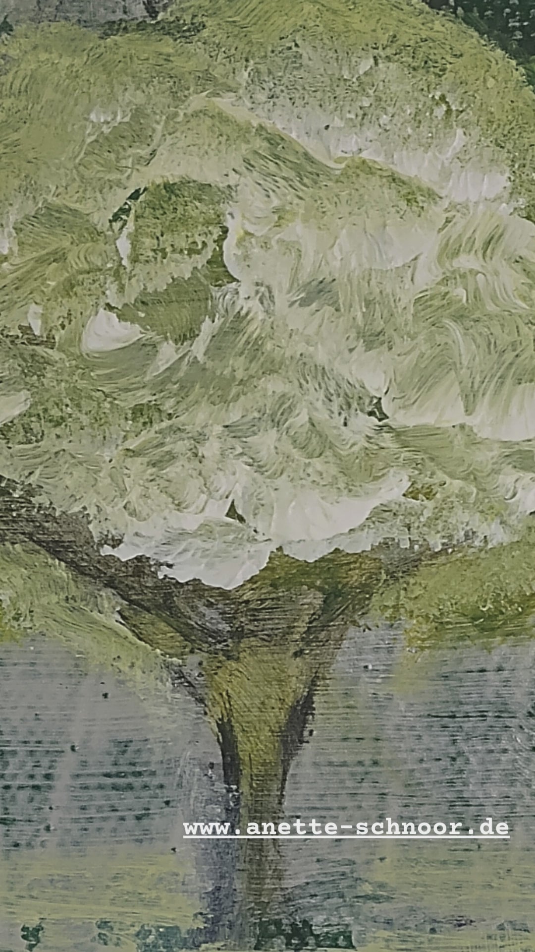 Unikat: Farbspiel Linde, 40 cm x 40 cm, Acryl auf Leinwand