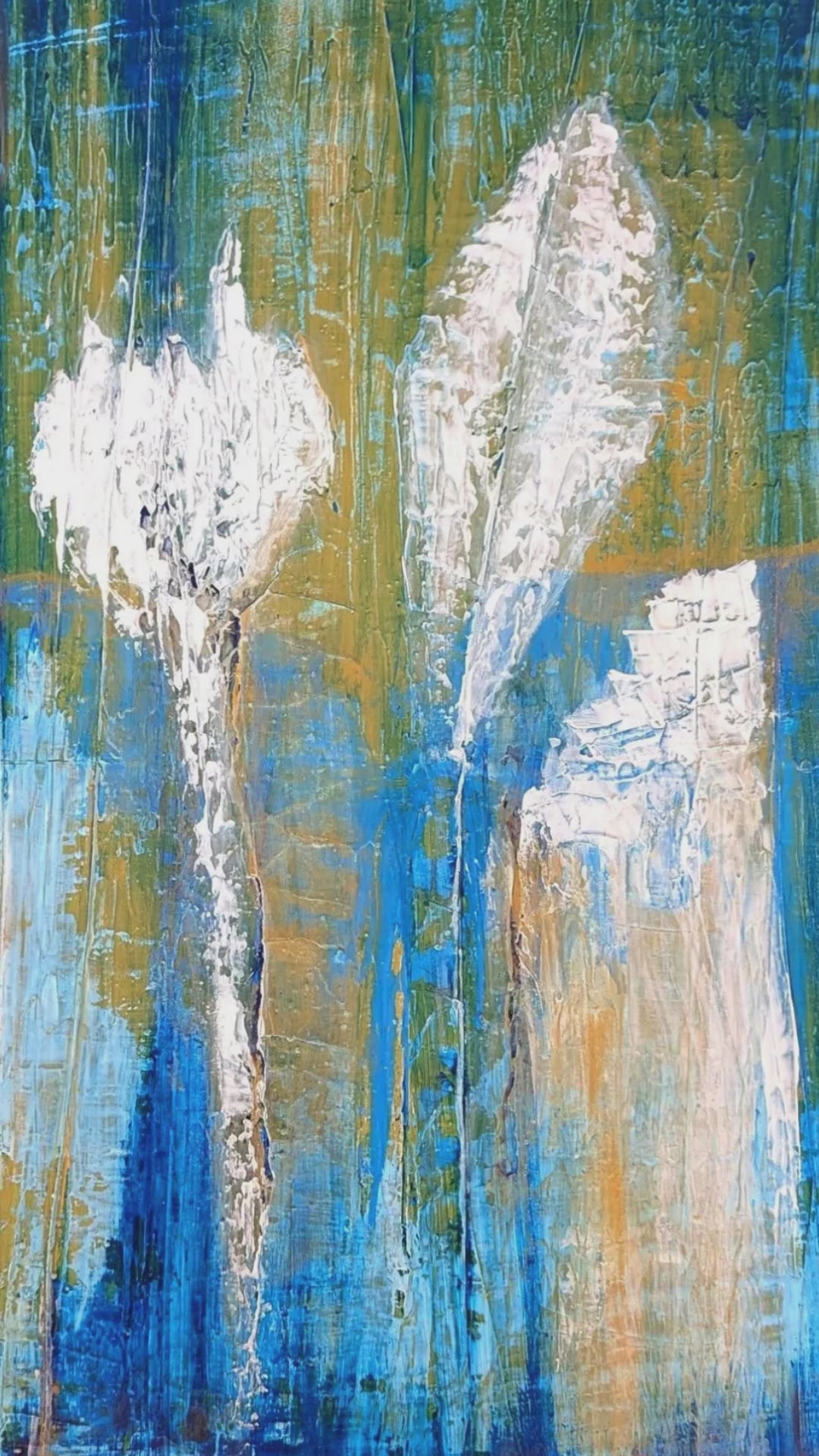 Bild & Lyrik Unikat: Ich sehe was und was siehst Du? 100 cm x 100 cm, Acryl auf Marmormehl und Leinwand, 205